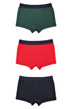 Adam Boxes Boxer Trunk Neo-Gracia 
3'lü Paket - Lacivert, Koyu Yeşil, Kırmızı