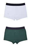 Adam Boxes Boxer Trunk Neo-Gracia 
3'lü Paket - Koyu Yeşil, Beyaz