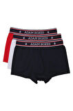 Adam Boxes Boxer Trunk Neo-Maritime 
3'lü Paket - Lacivert, Beyaz, Kırmızı