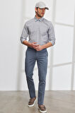Slim Fit Dar Kesim Yan Cepli Pamuklu Esnek Armürlü Pantolon