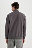 DeFacto Comfort Regular Fit Rahat Kalıp Dik Yaka Fermuarlı Sweatshirt A5276AX24SPAR86