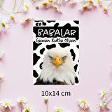 Kartal Çizimli Babalar Günü Tebrik Kartı