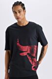 DeFactoFit NBA Chicago Bulls Oversize Geniş Kalıp Bisiklet Yaka Kısa Kollu Tişört B3889AX25SPBK34