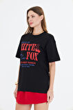 White Fox Beyaz Kadın Capsule 09 Rodeo Crew Yazılı Bisiklet Yaka T-shirt