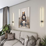 Hayvan Cam Tablo - Sevimli Dostlar Lavaboda - Dikey Motif 08-017