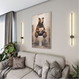 Hayvan Cam Tablo - Sevimli Dostlar Lavaboda - Dikey Motif 08-018