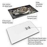 Hayvan Cam Tablo - Sevimli Dostlar Lavaboda - Dikey Motif 08-043