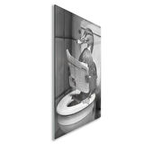 Hayvan Cam Tablo - Sevimli Dostlar Lavaboda - Dikey Motif 08-081