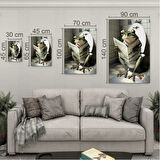 Hayvan Cam Tablo - Sevimli Dostlar Lavaboda - Dikey Motif 08-091