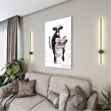 Hayvan Cam Tablo - Sevimli Dostlar Lavaboda - Dikey Motif 08-119