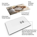 Hayvan Cam Tablo - Sevimli Dostlar Lavaboda - Dikey Motif 08-128