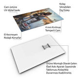 Hayvan Cam Tablo - Sevimli Dostlar Lavaboda - Dikey Motif 08-142