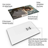 Hayvan Cam Tablo - Sevimli Dostlar Lavaboda - Dikey Motif 08-145