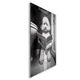 Hayvan Cam Tablo - Sevimli Dostlar Lavaboda - Dikey Motif 08-190