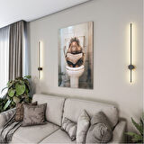 Hayvan Cam Tablo - Sevimli Dostlar Lavaboda - Dikey Motif 08-202