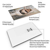 Hayvan Cam Tablo - Sevimli Dostlar Lavaboda - Dikey Motif 08-202