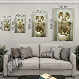 Hayvan Cam Tablo - Sevimli Dostlar Lavaboda - Dikey Motif 08-217
