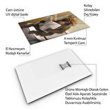 Hayvan Cam Tablo - Sevimli Dostlar Lavaboda - Dikey Motif 08-251