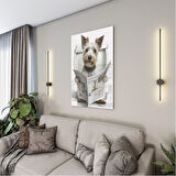 Hayvan Cam Tablo - Sevimli Dostlar Lavaboda - Dikey Motif 08-255