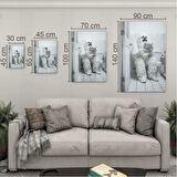 Hayvan Cam Tablo - Sevimli Dostlar Lavaboda - Dikey Motif 08-281
