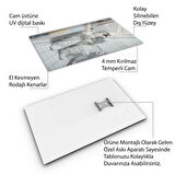 Hayvan Cam Tablo - Sevimli Dostlar Lavaboda - Dikey Motif 08-281