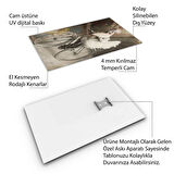 Hayvan Cam Tablo - Sevimli Dostlar Bisikletle - Dikey Motif 10-007