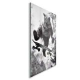 Hayvan Cam Tablo - Sevimli Dostlar Skuuterle - Dikey Motif 11-011