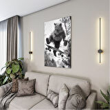 Hayvan Cam Tablo - Sevimli Dostlar Skuuterle - Dikey Motif 11-011