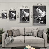 Hayvan Cam Tablo - Sevimli Dostlar Skuuterle - Dikey Motif 11-021