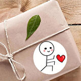 Kibrit Adam Kalpli Sticker 2.5cm 50 Adet