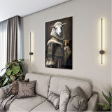 Hayvan Cam Tablo - Aristokrat Sevimli Dostlar - Dikey Motif 13-028