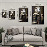 Hayvan Cam Tablo - Aristokrat Sevimli Dostlar - Dikey Motif 13-028