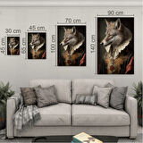 Hayvan Cam Tablo - Aristokrat Sevimli Dostlar - Dikey Motif 13-032