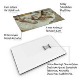 Hayvan Cam Tablo - Anne ve Yavru - Dikey Motif 14-003