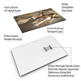 Hayvan Cam Tablo - Anne ve Yavru - Dikey Motif 14-032