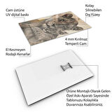 Hayvan Cam Tablo - Anne ve Yavru - Dikey Motif 14-035
