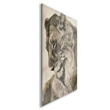 Hayvan Cam Tablo - Anne ve Yavru - Dikey Motif 14-036