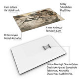 Hayvan Cam Tablo - Anne ve Yavru - Dikey Motif 14-036