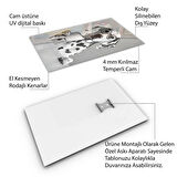 Hayvan Cam Tablo - Kahveli - Dikey Motif 15-016
