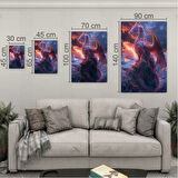 Fantastik ve Korku Cam Tablo - Karışık - Dikey Motif 01-044