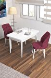 Rovena Lera Beyaz 70x110 Sabit Mdf Yemek Odası Takımı 2 Adet Sandalye