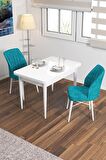 Rovena Lera Beyaz 70x110 Sabit Mdf Yemek Odası Takımı 2 Adet Sandalye