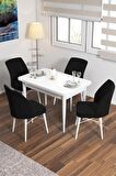 Rovena Lera Beyaz 70x110 Sabit Mdf Yemek Odası Takımı 4 Adet Sandalye