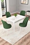 Rovena Duru Beyaz 70x110 Sabit Mdf Yemek Odası Takımı 4 Adet Sandalye