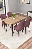 Rovena Duru Meşe 70x110 Sabit Mdf Yemek Odası Takımı 4 Adet Sandalye