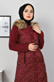 Düğmeli Kaşe Bordo 2358