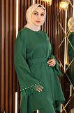 Tüy Detaylı Takım Zümrüt 19131