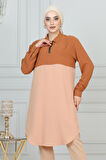 Fermuar Detaylı Tunik Taba 6098