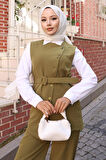 Kemerli Yelek Pantolon Takım Haki 19250