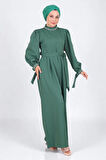 İnci Detaylı Tulum Elbise Zümrüt MSW19152-4